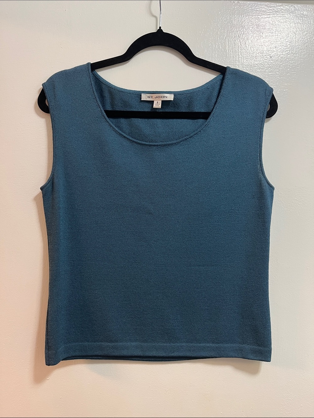 St. John Teal Sleeveless Knit Shell
